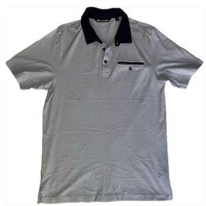 Travis Mathew Pocket Polo Color Contrast Gray and Black Shirt size M